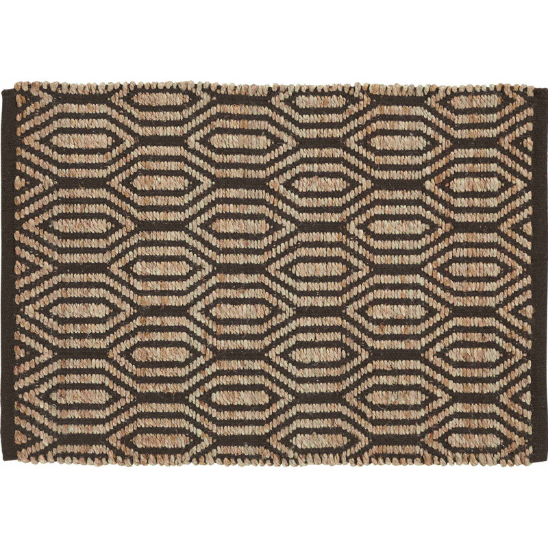 Tapis chocolat tissé à la main Chen, Rectangle 2 pi x 3 pi