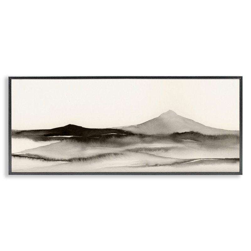 Giclée encadrée Shadows Of The Summit, design par 1x, H 10 po x l 24 po, Giclée encadrée noir minuit