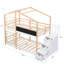Lit superposé simple multifonctionnel avec rangement, structure en bois, style maisonnette