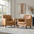 Annja 32" W Tufted Genuine Leather Armchair