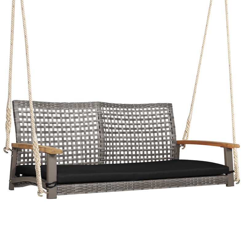 Zeel Porch Swing Without Stand, Black