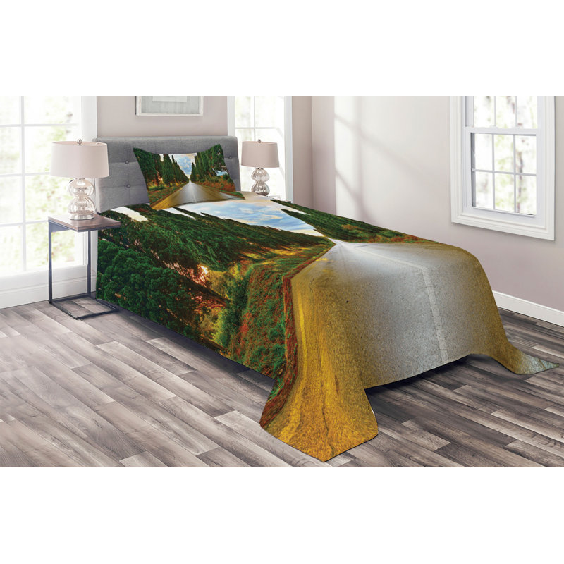 Rustic Polyester Coverlet, Twin Bedspread + 1 Sham