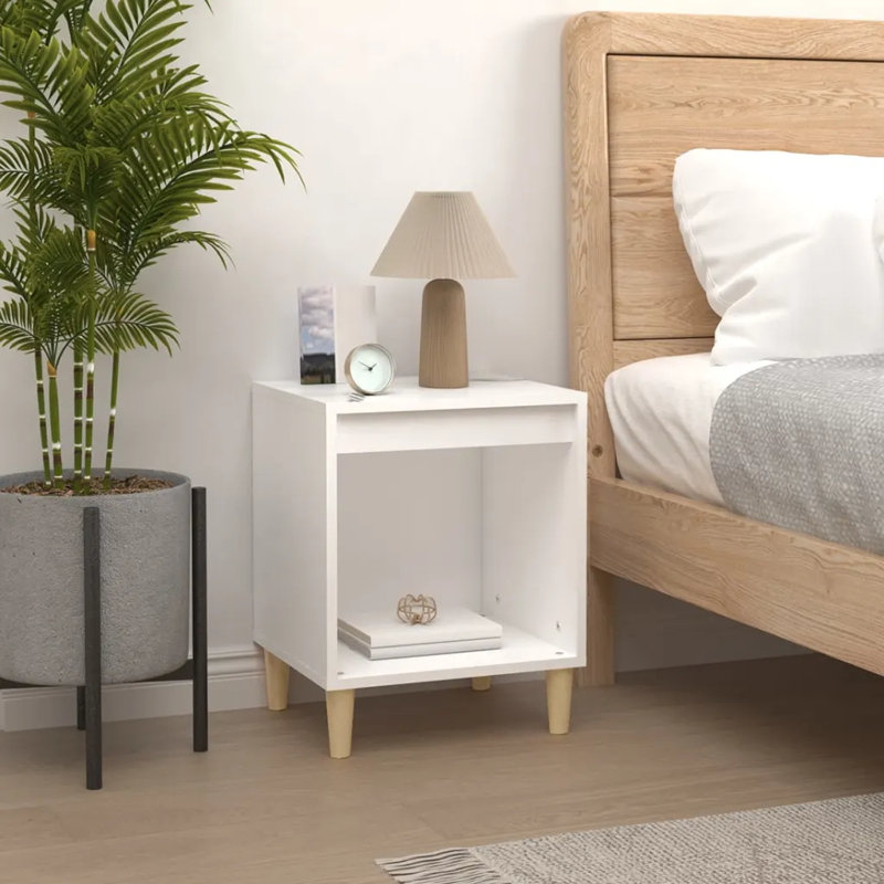 Foreman 40cm W Bedside Table, White, Set of 2