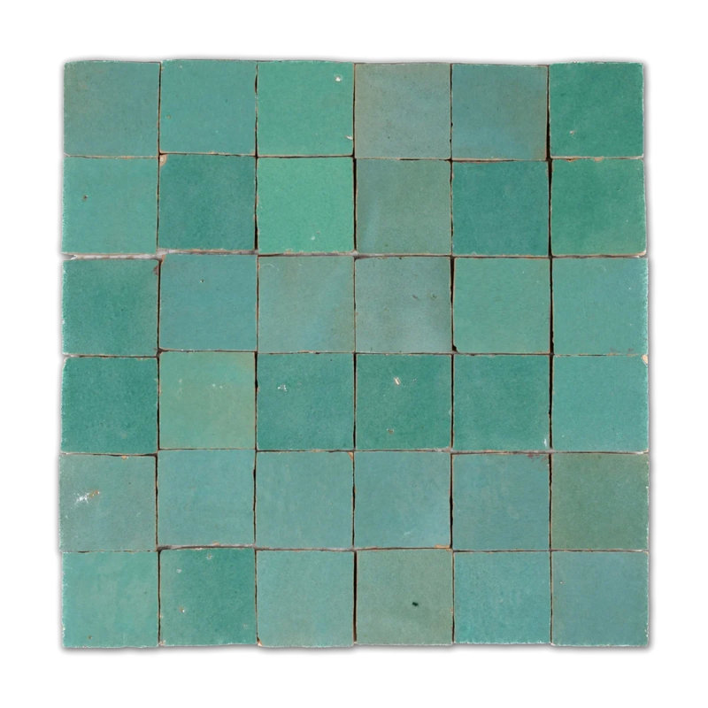 Carreau de mosaïque carré 2 po x 2 po Paradise Zellige, Vert