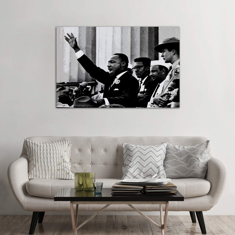 Martin Luther King - reproduction de photo, H 40 po x l 60 po x 1,5 po, Toile tendue