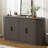 Storage Cabinet With Metal Handles And Vertical Striped Door-2126079512