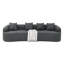 Moderne gris minimaliste incurvé en tissu de laine d'agneau, comprimé, sans assemblage, mousse à haute densité pour la chambre à coucher modulaire en laine modulaire, minimaliste, relaxante-1879905314