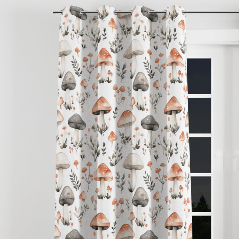 Boho Curtains for bedroom - Animal Print Bonard Grommet Curtain - 1 Panel, 52" W x 95" L, Silver Grommets