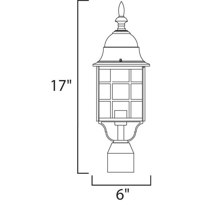 North Church Outdoor Post 1-Light 60 Total Watts, Black