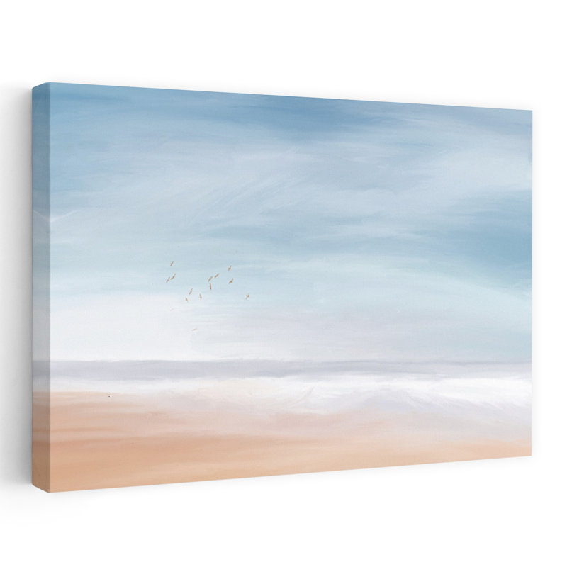 «Honor's Beach», art abstrait de paysage côtier, H 36 po x l 24 po