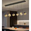 Lustre rectangulaire à 6 lumières DEL moderne en cristal à intensité variable noir-130191037-130191036