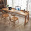 Bureau rectangulaire brun en bois massif-1829677478