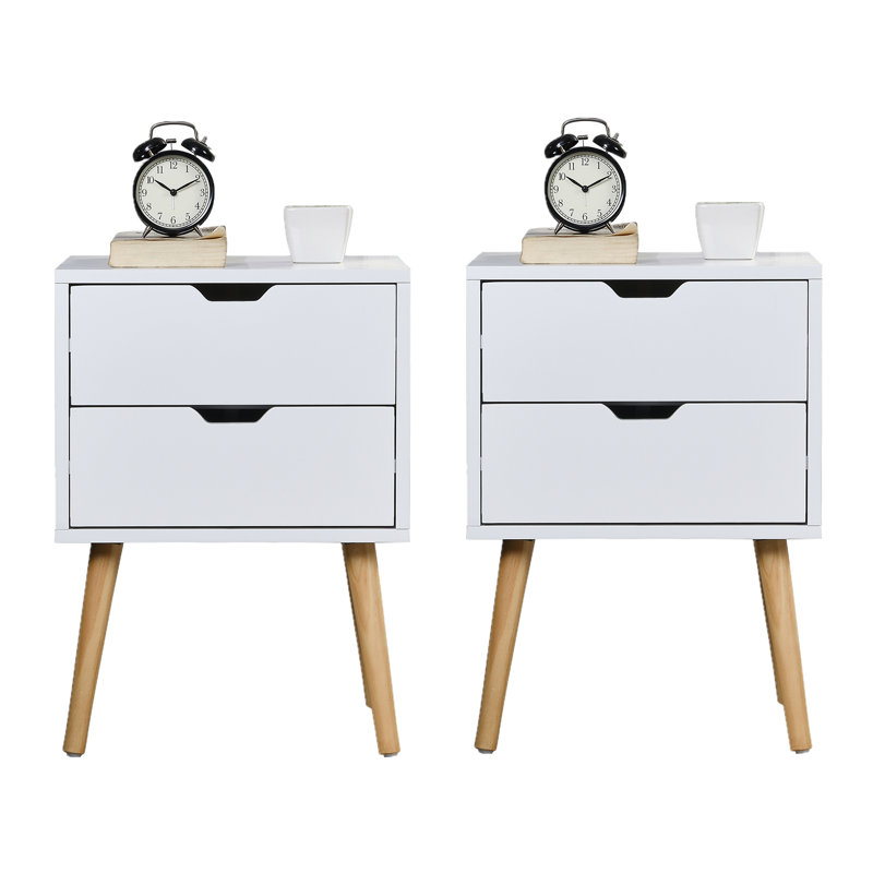 Ensemble de table de chevet 2 pièces Kulveer, Blanc