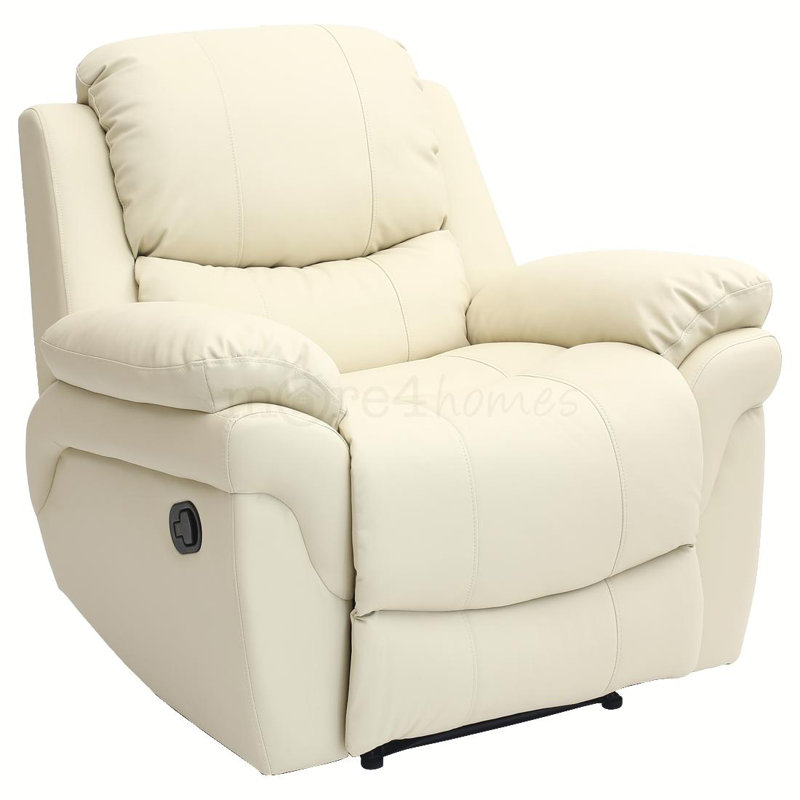 Faux Leather Standard Recliner, Cream