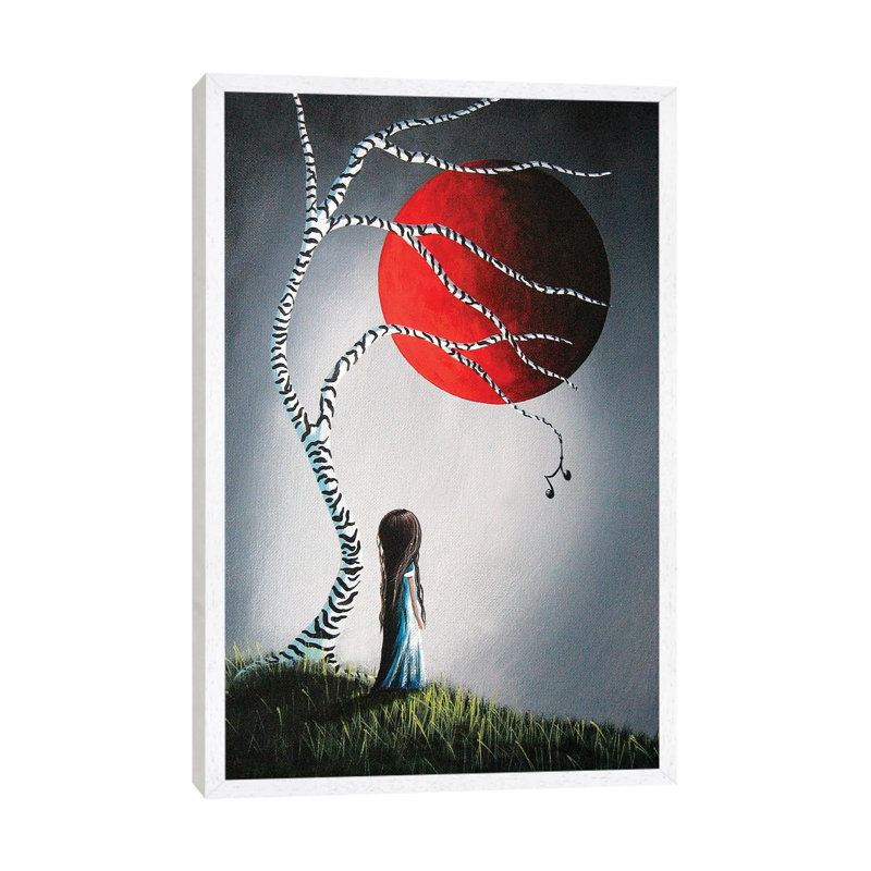 When She Thinks About You - Print on Canvas, White Framed, 66.04 cm H x 45.72 cm W
