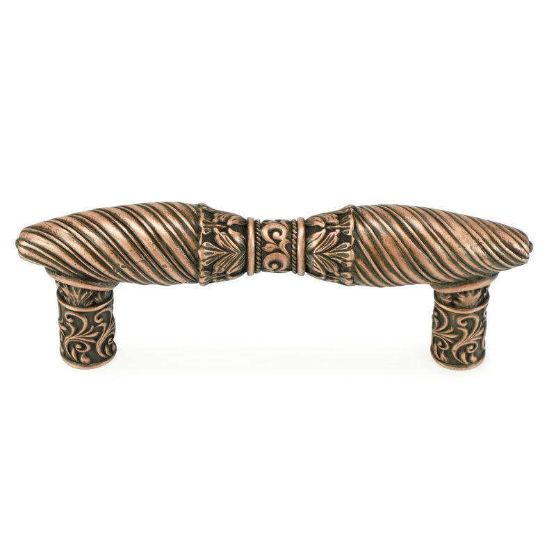 FONTAINBLEAU 3" C TO C PULL; BURNISH , Antique Copper