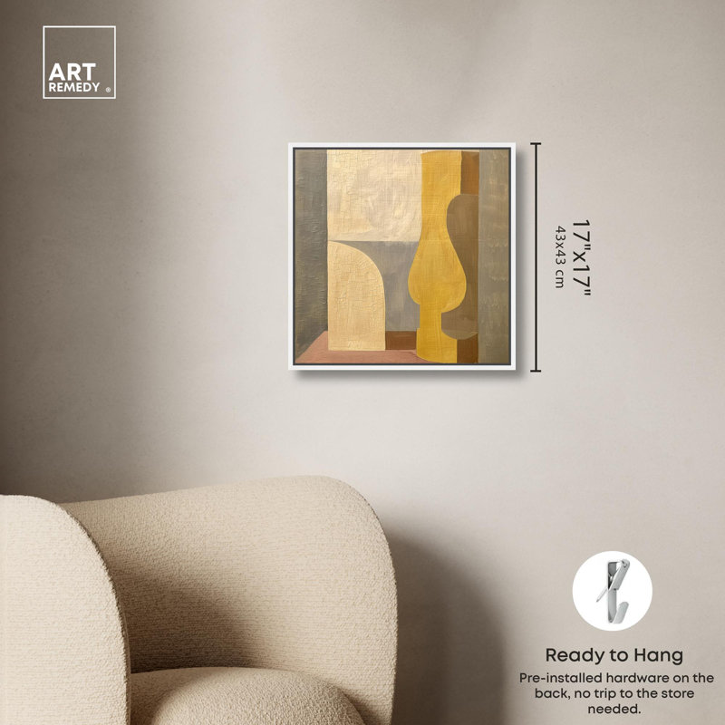 «Columnar Forms IV Boho», reproduction d'art sur toile par Art Remedy, Structure noire, H 12 po x l 12 po