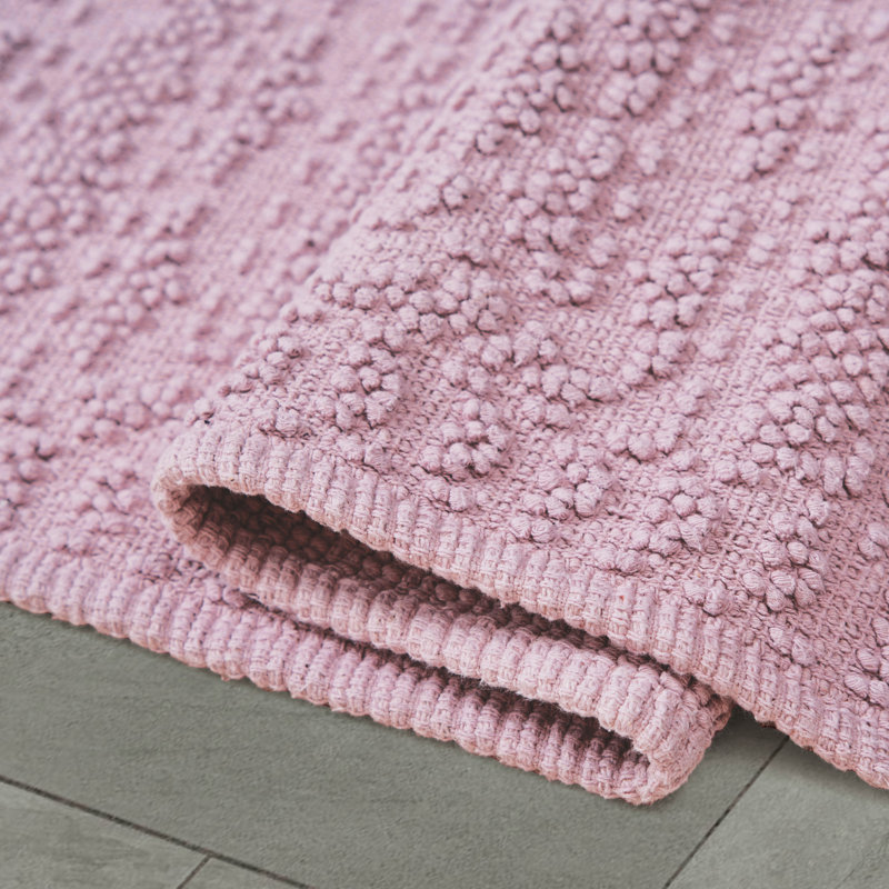 French Connection Dekker 100% Cotton Bath Rug Set, Lilac Pink