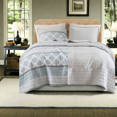 Ensemble de literie Aqua Full Queen, couette en coton, réversible, style moderne pour la chambre à coucher