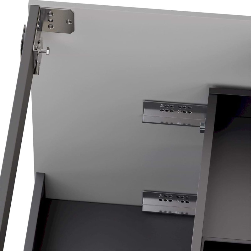 Astor 42" Single Vanity With Integrated White Solid Surfacetop, Pearl, 36"
