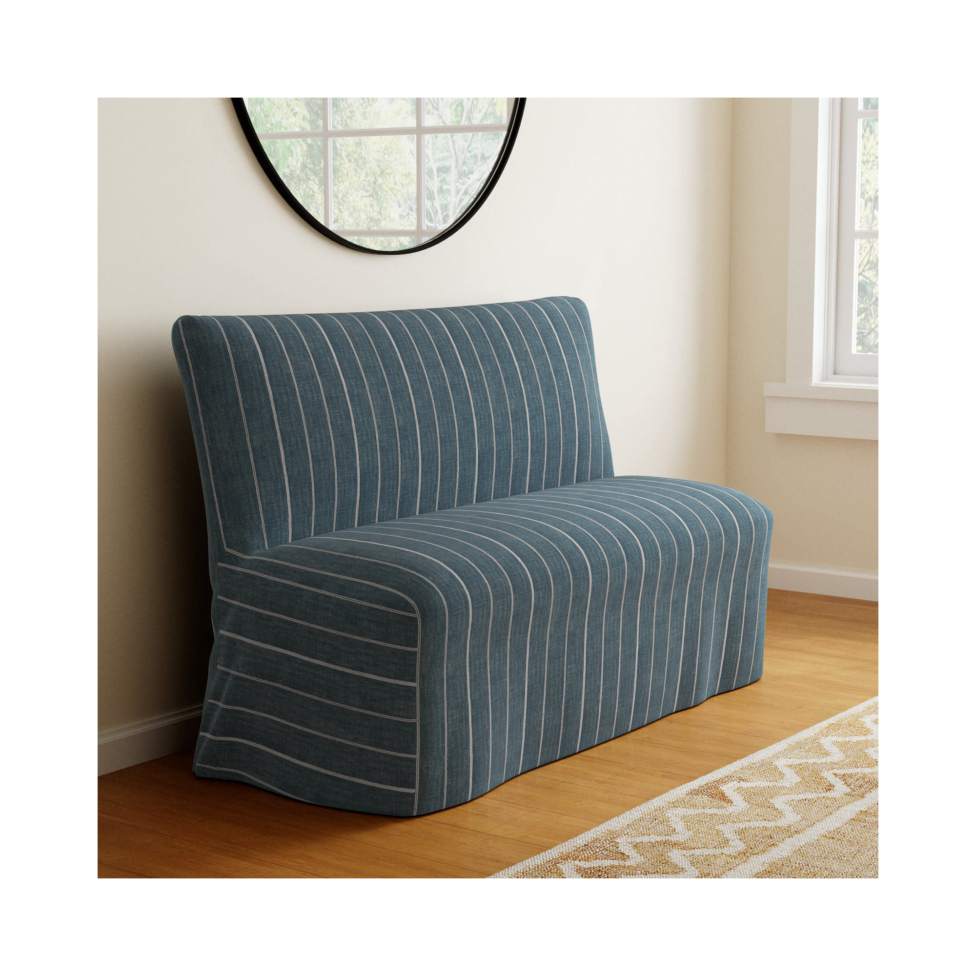 Ivanka Bench, Fritz Indigo Stripe
