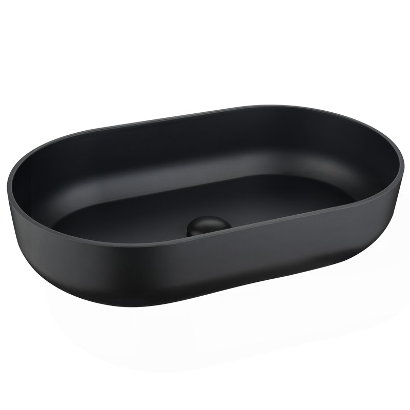 24*14*5.5  Matte Shell  Bathroom Sink(Includes Only The Bathroom Sink), Matte Black