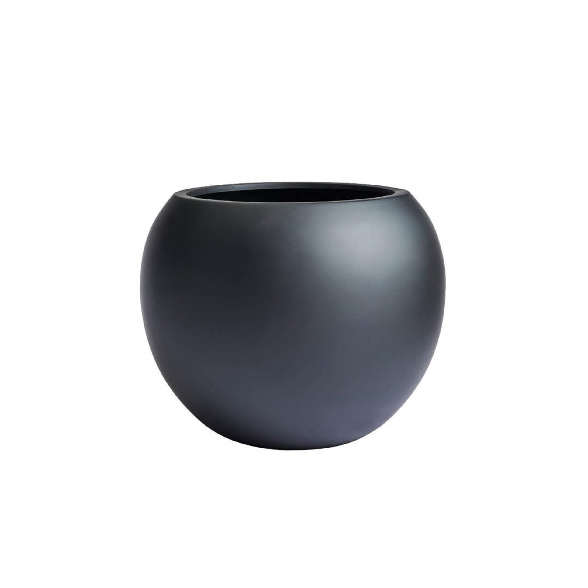 Dorlis Fiberstone Pot Planter, 10" H x 13" W x 13" D, Black