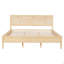 Structure de lit plateforme très grand en bois avec tête de lit à panneau classique, support de lattes en bois, aucun sommier requis, assemblage facile, naturel-132831892