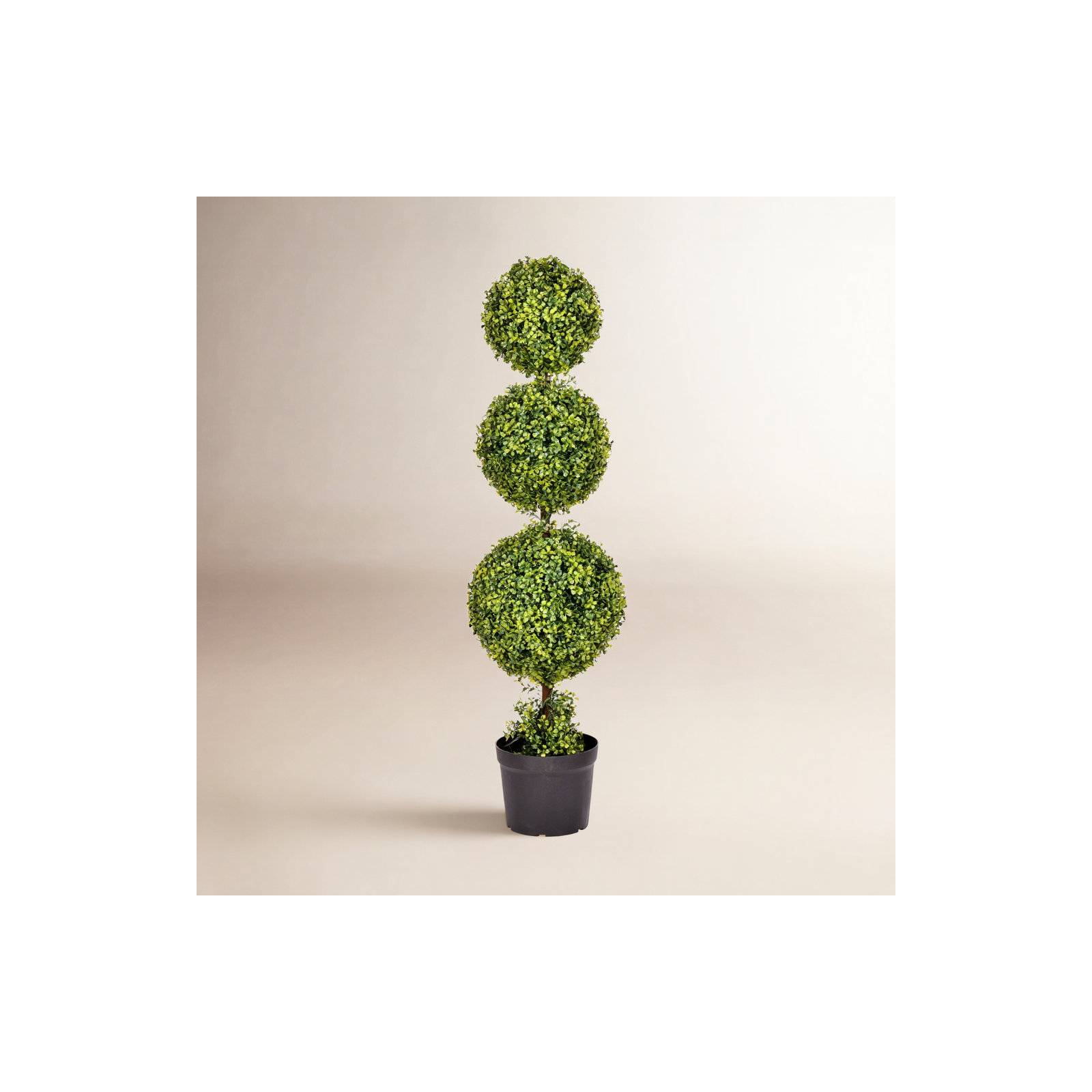 Artificial Triple Ball Green Boxwood Topiary., 60" H x 13" W x 13" D