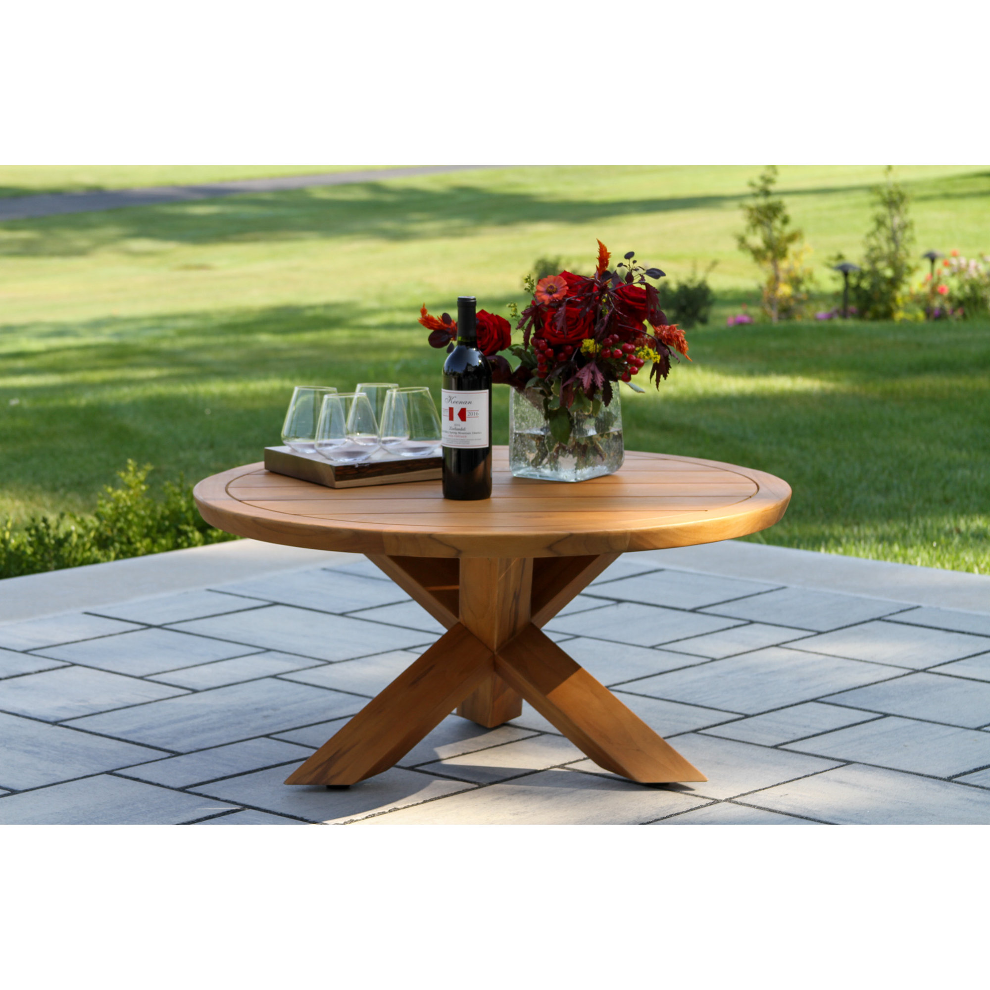 4-Pc. Teak & Wicker Sofa Conversation Set