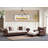 Modern 3-Seat Sofa with Beech Wood Frame & Wooden Legs, 118.1 x 45.3 x 31.5 inches | 100% Polyester Fabric, Soft Grey Foam & Feather Cushions | 9 Included Pillows, Stylish Brown & White Design for Living Room