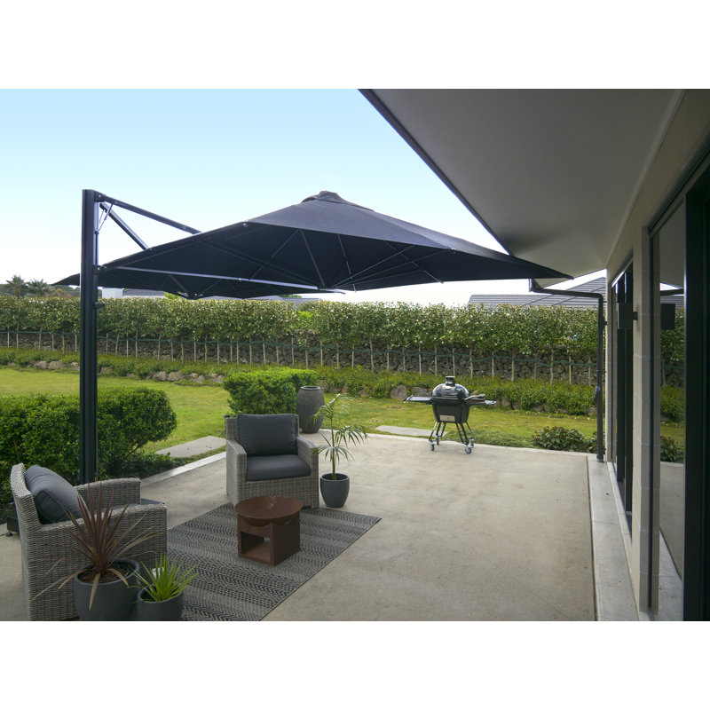 Shadowspec Unity™ Duo Square Umbrella, Black, 8 ft, Wall Mount Base