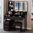 Makeup Vanity Table with Cushioned Stool, Touch-Control LED Mirror (3-Color & Brightness Adjustable), Drawers, and Multi-Layer Storage-977252345