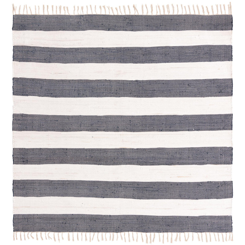 Carlotta Cotton Striped Indoor Rug, Square 7'10"