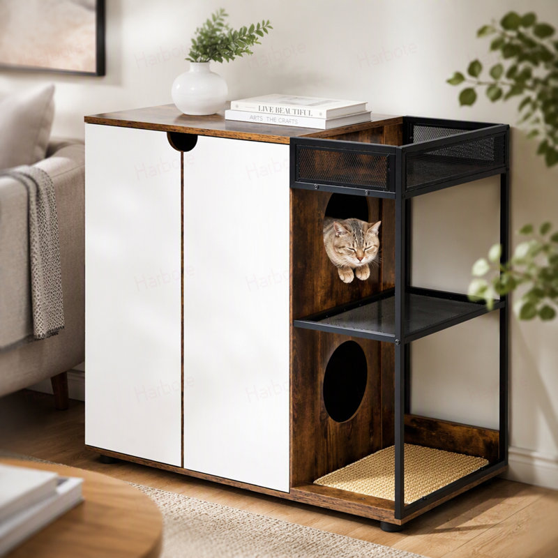 Enceinte de litière pour 2 chats.
