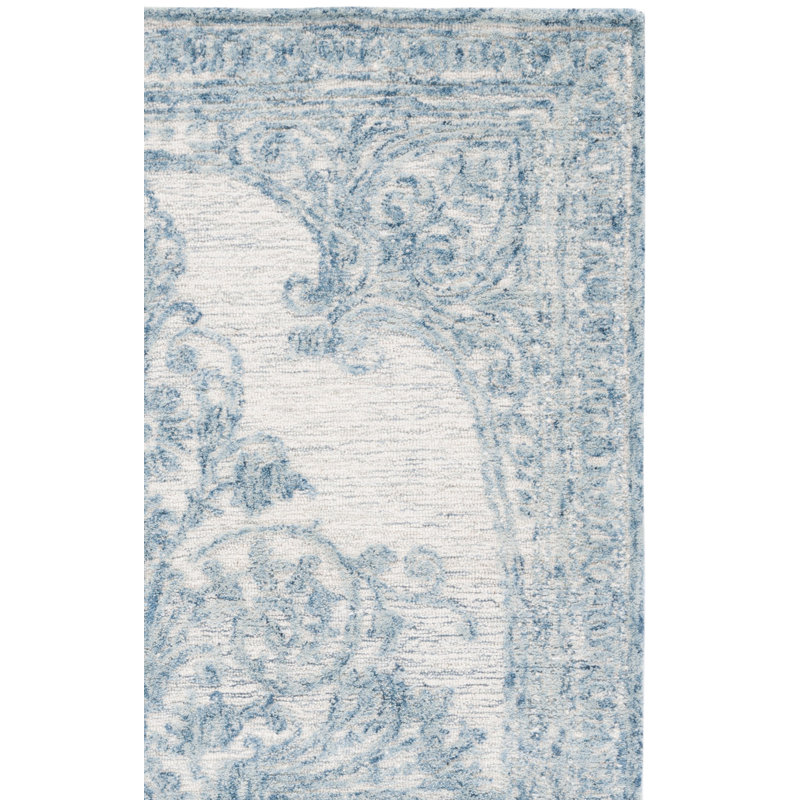 Tapis bleu / ivoire Metro 616, Rectangle 6 pi x 9 pi