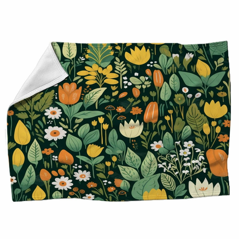 Machine Printed Throw Blanket, 51" W x 60" L