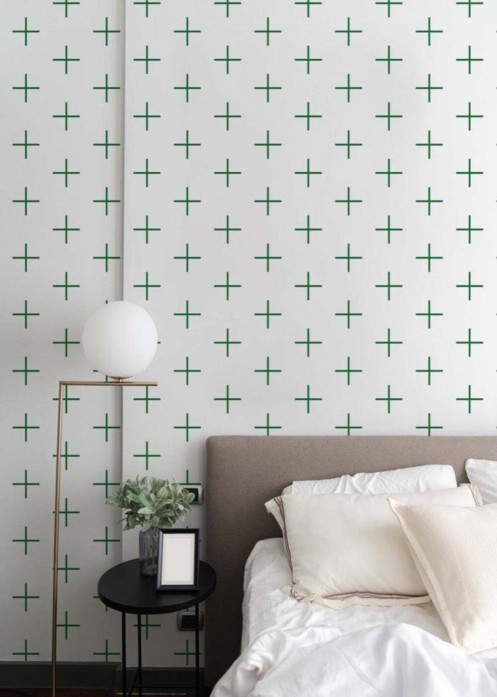 Mrs Paranjape Papers Mrs Paranjape Self-Adhesive Wallpaper, Signature Green, Faux Grasscloth, Non-pasted