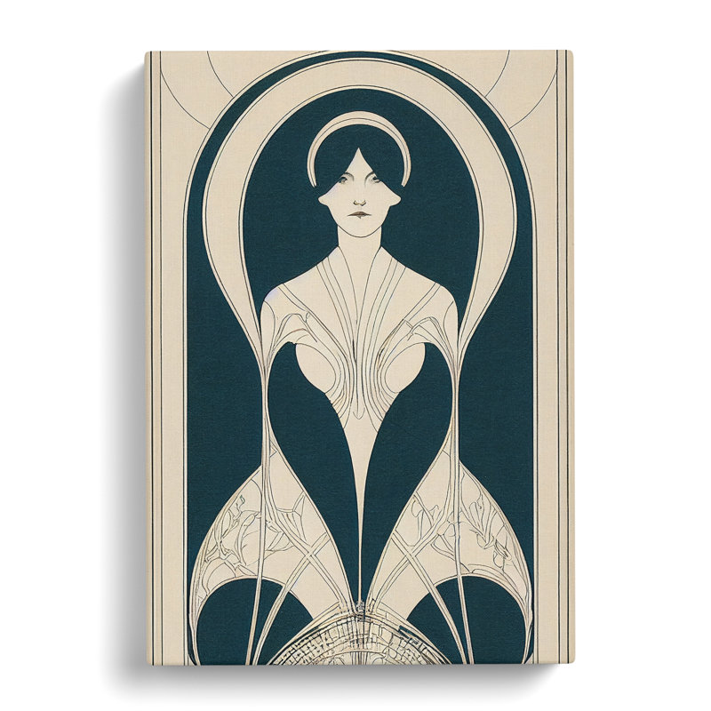 Woman Art Nouveau - Wrapped Canvas, 60cm H x 40cm W x 3cm D