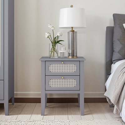 Arthen Rattan 2 Drawer Bedside Table