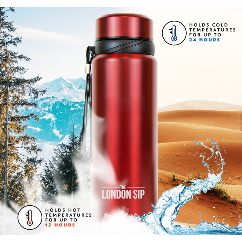 London Sip Tea Infuser Bottle 25oz, Red