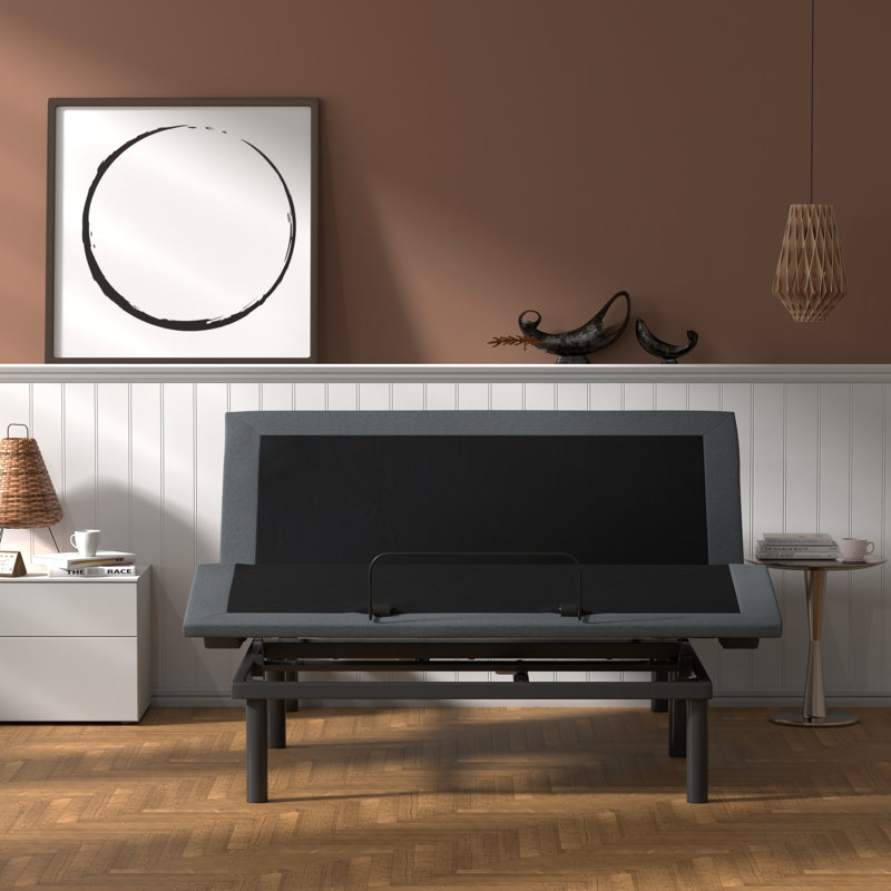 Base de lit réglable grand format Btx4 - Ajustement de la tête et des pieds, revêtement tissé et non tissé, 61 po de position, commande sans fil, po Profondeur du colis,