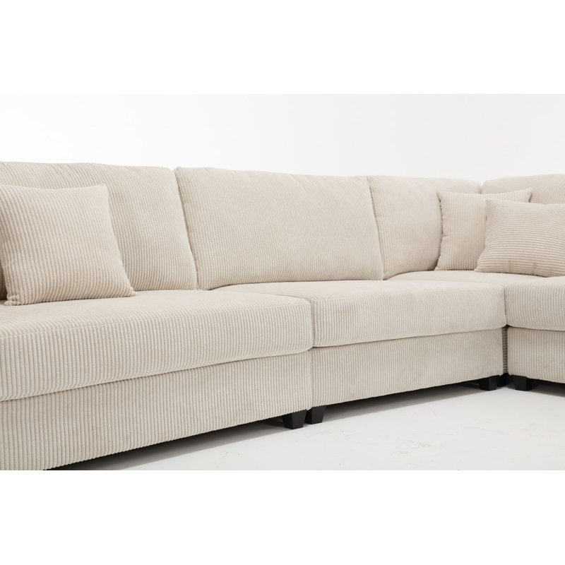 Newell 108.5'' L Shaped Modular Sectional Sofa, Beige