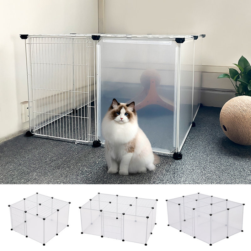 Plastic Free Standing Pet Gate, 45cm H x 70cm W x 70cm D