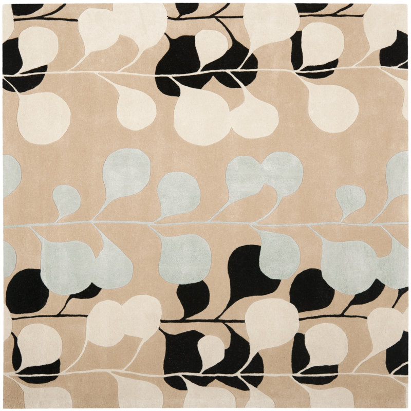 Andersen Hand Tufted Wool Floral Rug, Square 7'