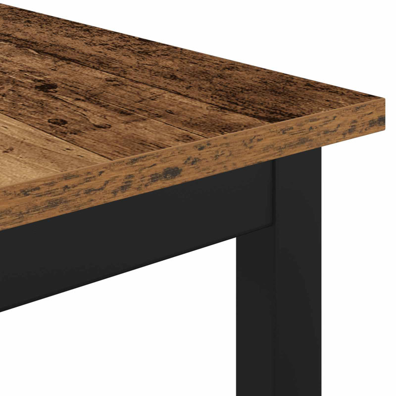 Metal Base Dining Table, Brown, 75cmH x 140cmL x 80cmW