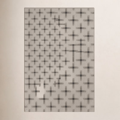 Demetrius Ivory Brown Geometric Outdoor Rug
