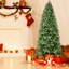 Arbre de Noël 9 pi avec 2435 PE mixtes et pointes, conception à charnières pour un assemblage rapide, support en métal robuste, décoration classique Pe +, support