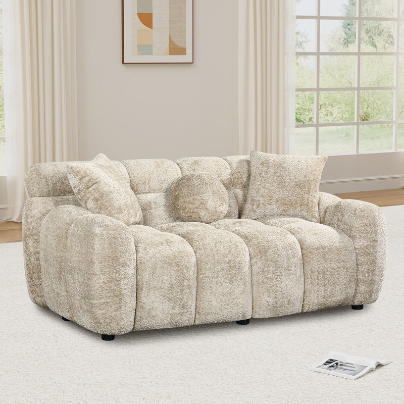 Ottwell 64.7'' Upholstered Loveseat, Light Brown