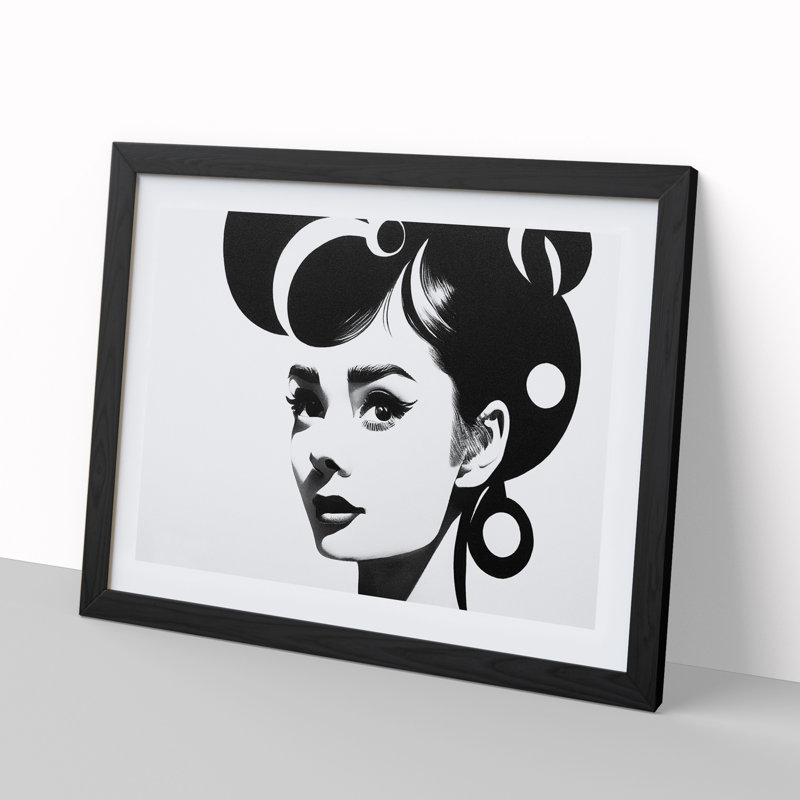 Audrey Hepburn Monochrome Vol.4 - Single Picture Frame Print, Black Framed, 46cm H x 64cm W x 2cm D
